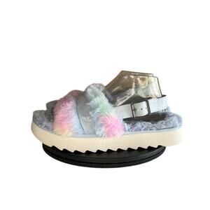 Koolaburra by UGG Fuzz'd Out Adjustable Slide Sandals Size 10 Multicolored